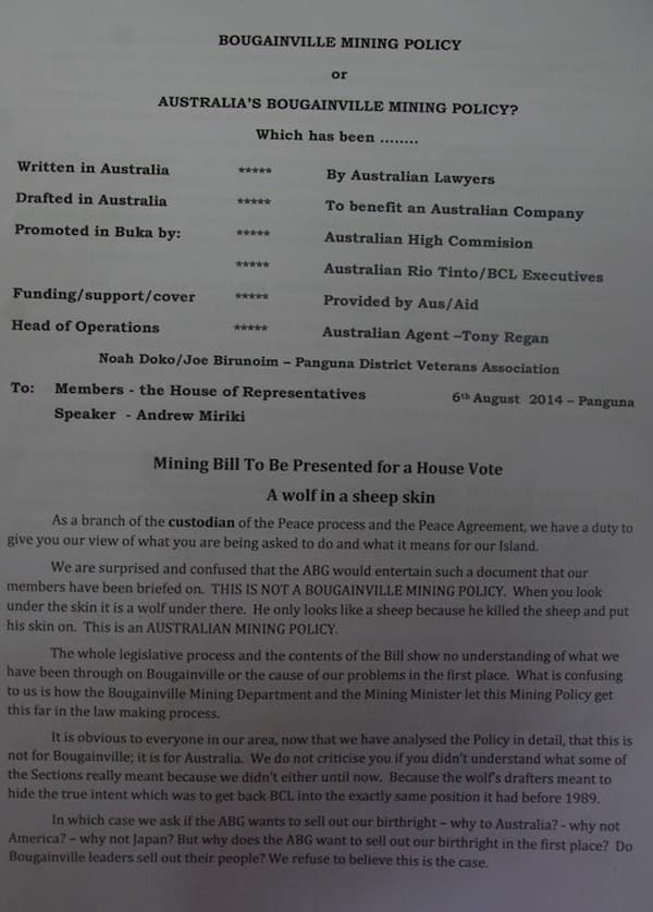 Vetrans Association says new Mining Law lays foundation for another crisis