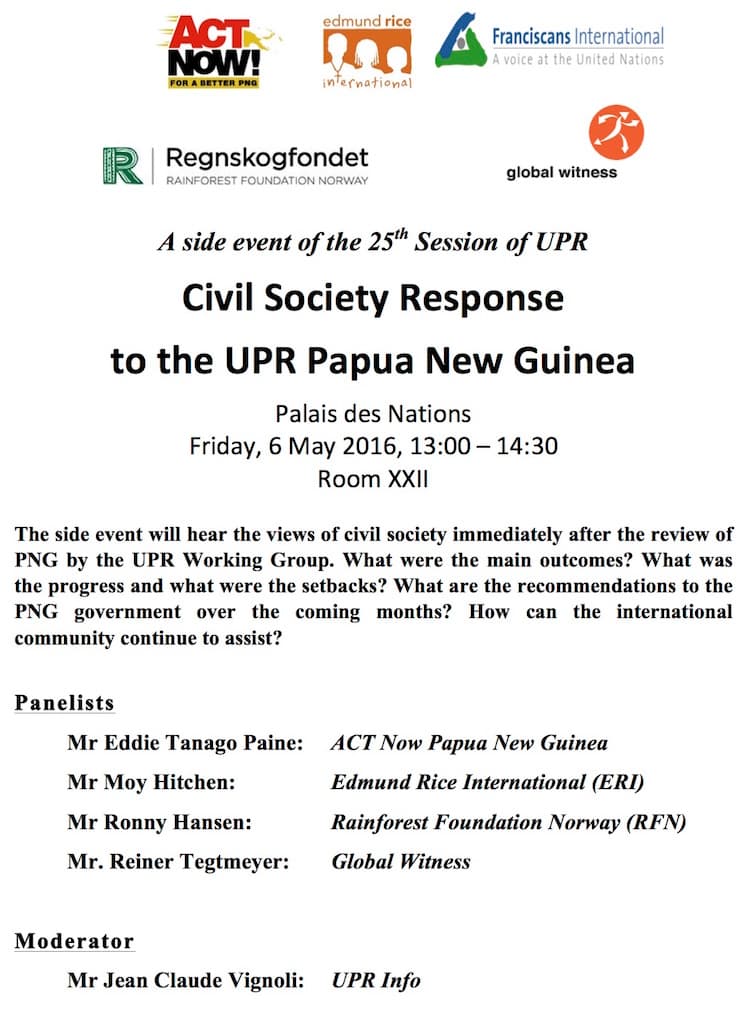 Civil society reviews PNG UPR outcomes