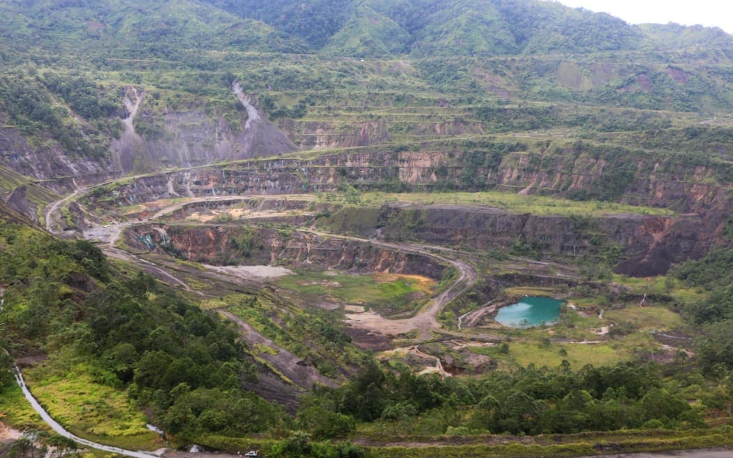Aerial view of the abandoned mine pit