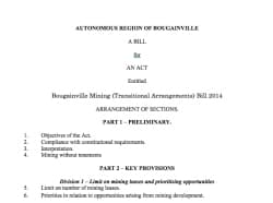 Rio Tinto's Coup - The Bougainville Mining (Transitional Arrangements) Bill 2014