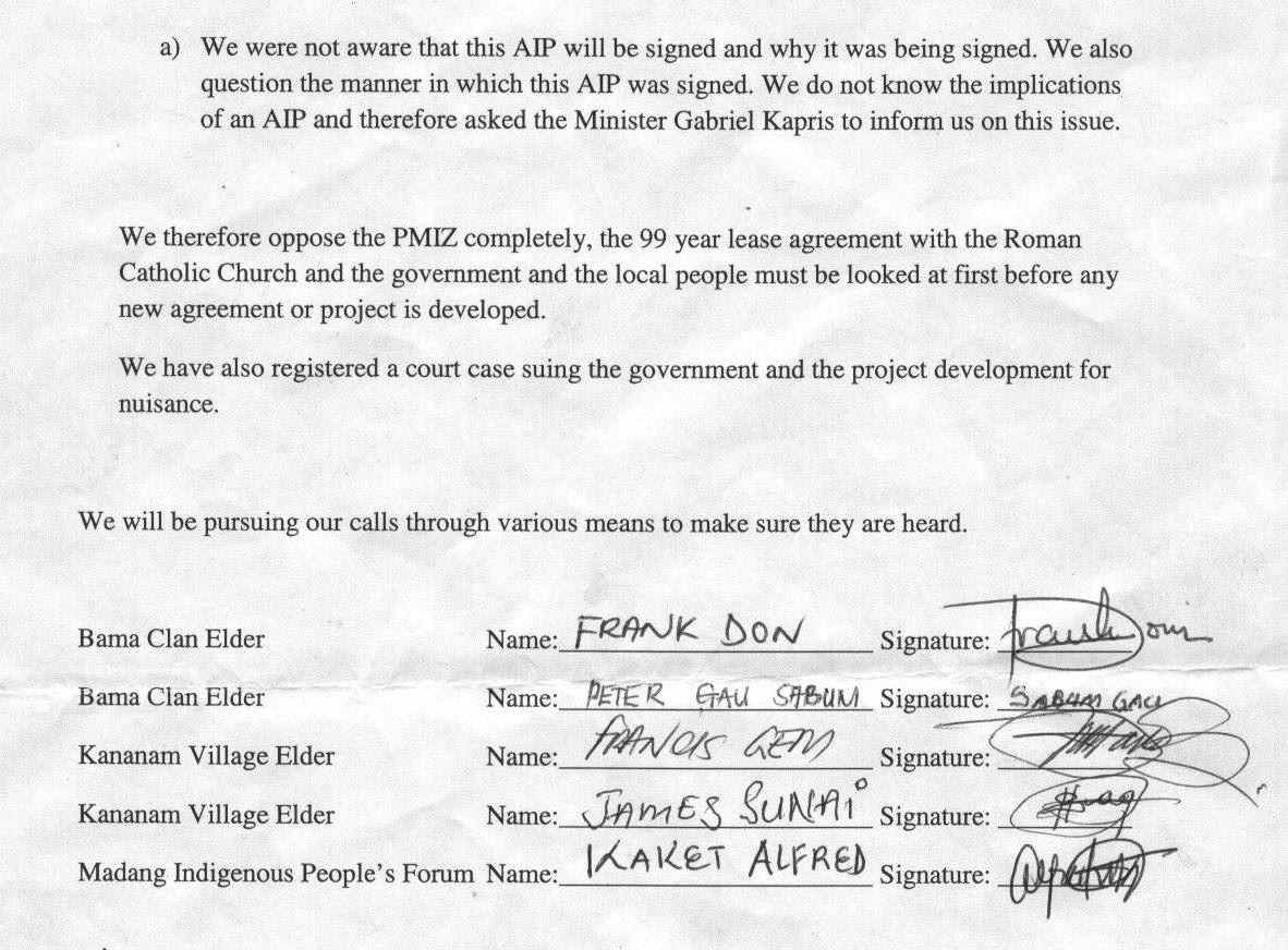 Local people issue declaration on opposition to PMIZ