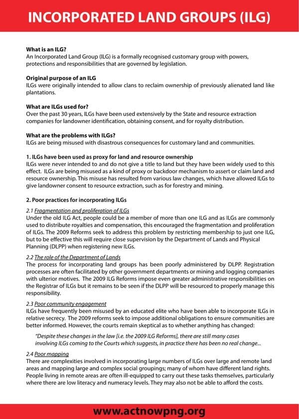 Incorporated Land Groups