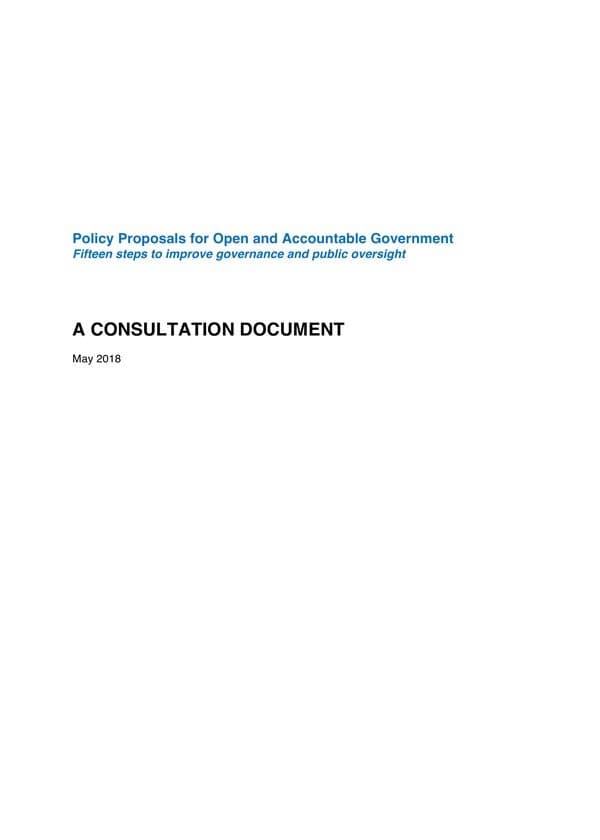 Policy Proposals for Open and Accountable Government