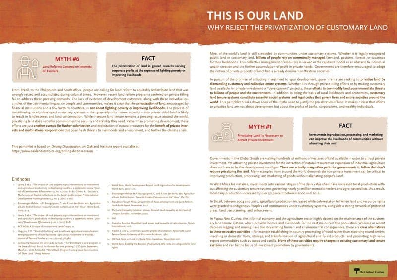This Is Our Land: Why Reject the Privatization of Customary Land