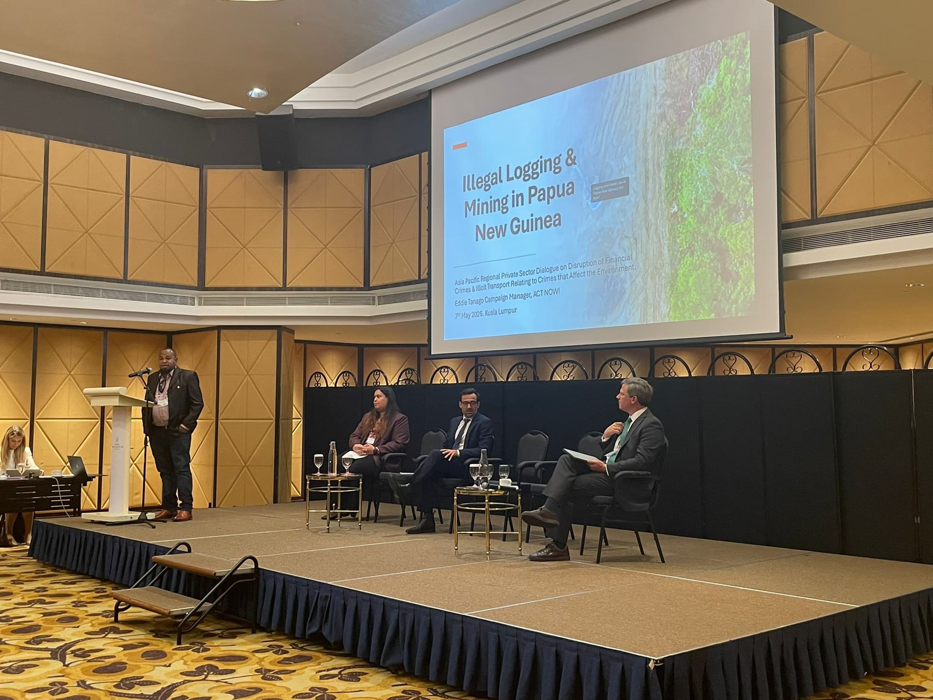Eddie Tanago, Campaign Manager of ACT NOW! speaking at the Global Dialogue, Malaysia 7th May 2026