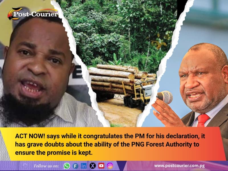 Eddie Tanago, Prime Minister Marape and a log truck