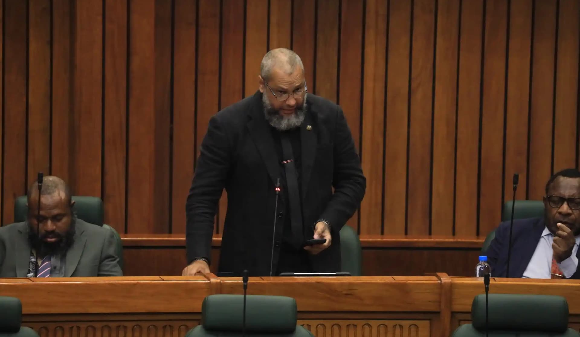 Special Parliamentary Committee Chairman, MP Gary Juffa pictured speaking in Parliament
