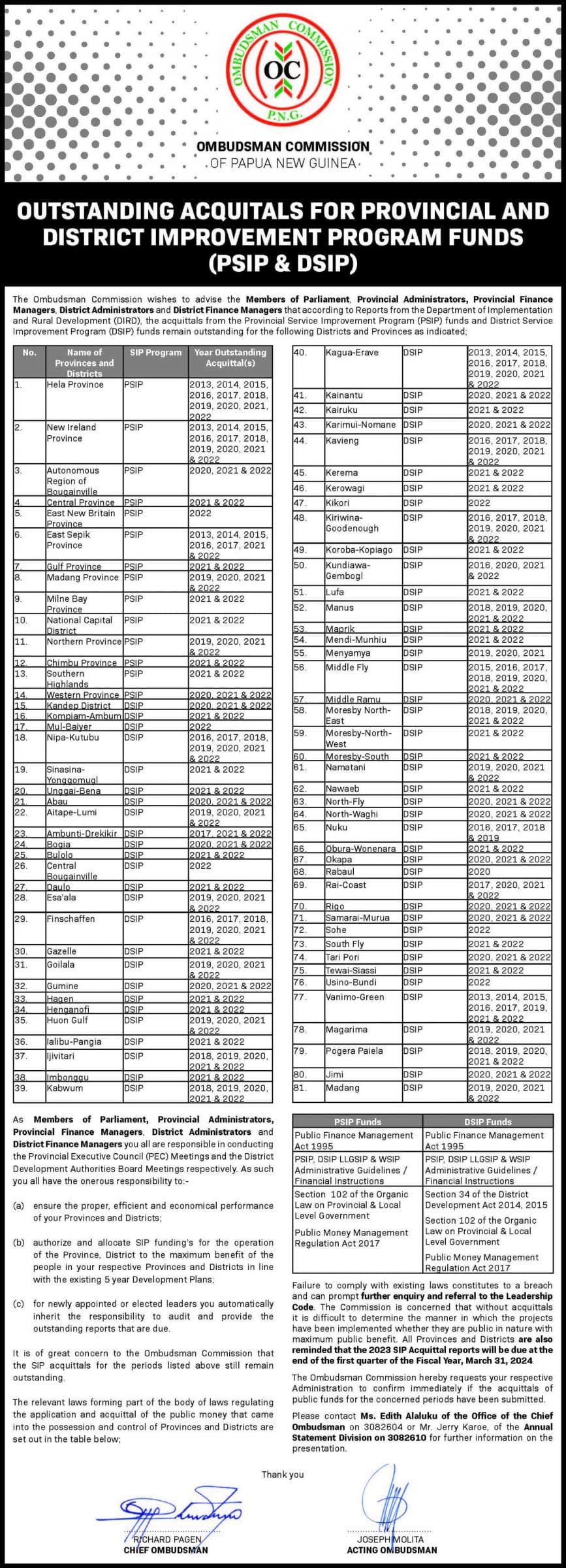 Ombudsman Congratulated for stand on District accountability