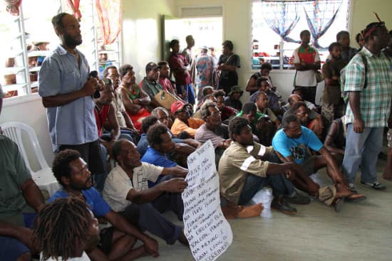 Photos from the protest by Pomio landowners against the lack of action on SABL land grab