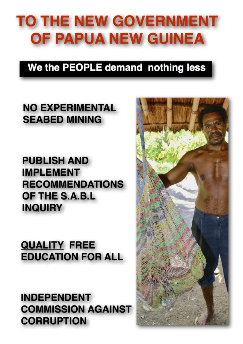 To the New Government of Papua New Guinea!