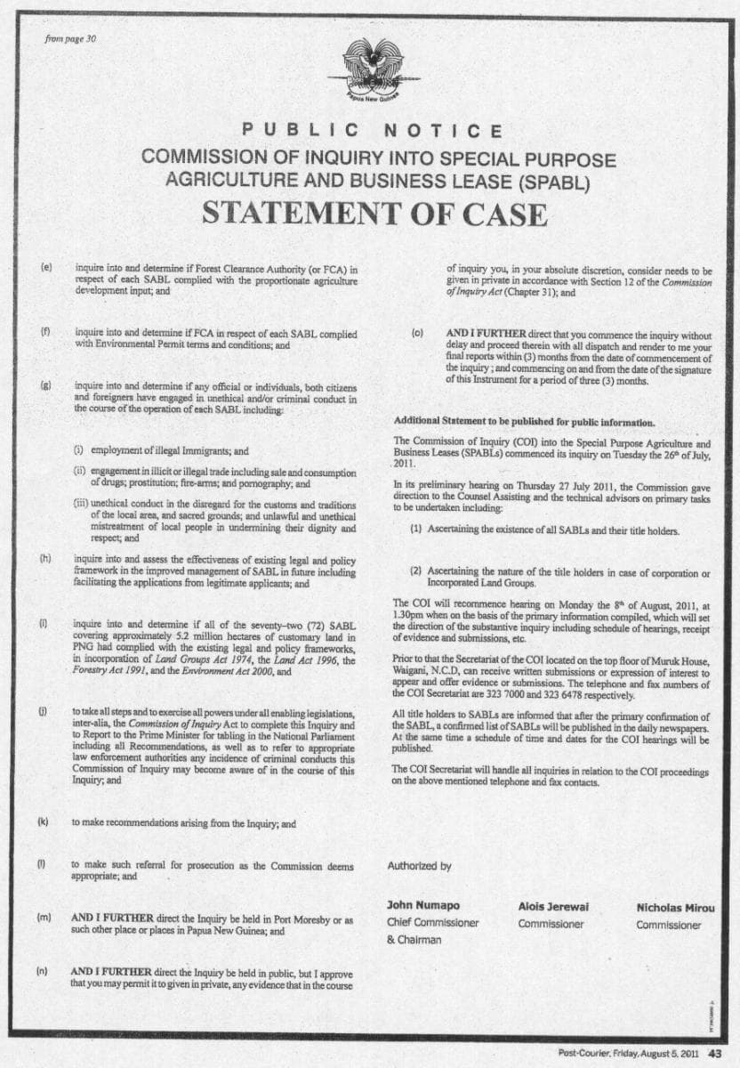 CoI Statement of Case