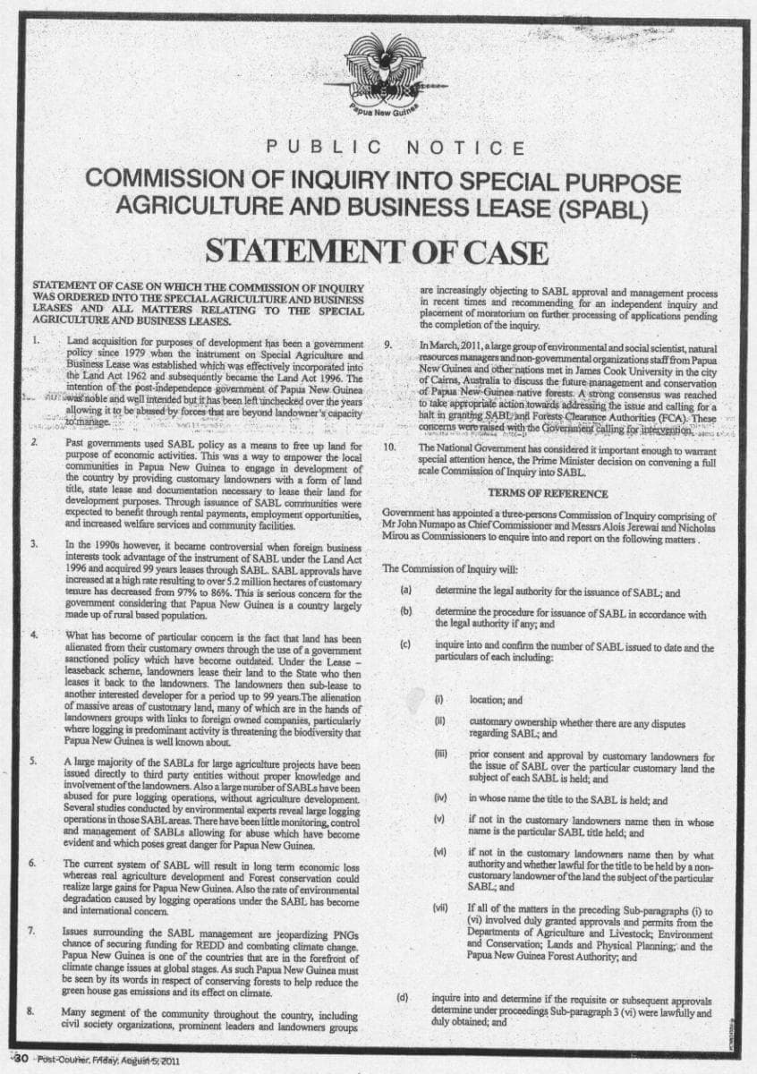 CoI Statement of Case