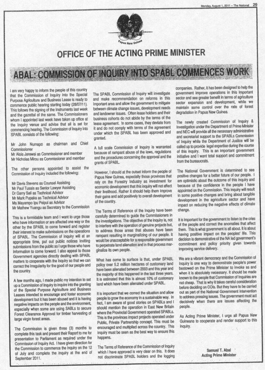 ABAL: Commission of Inquiry into SPABL commences work
