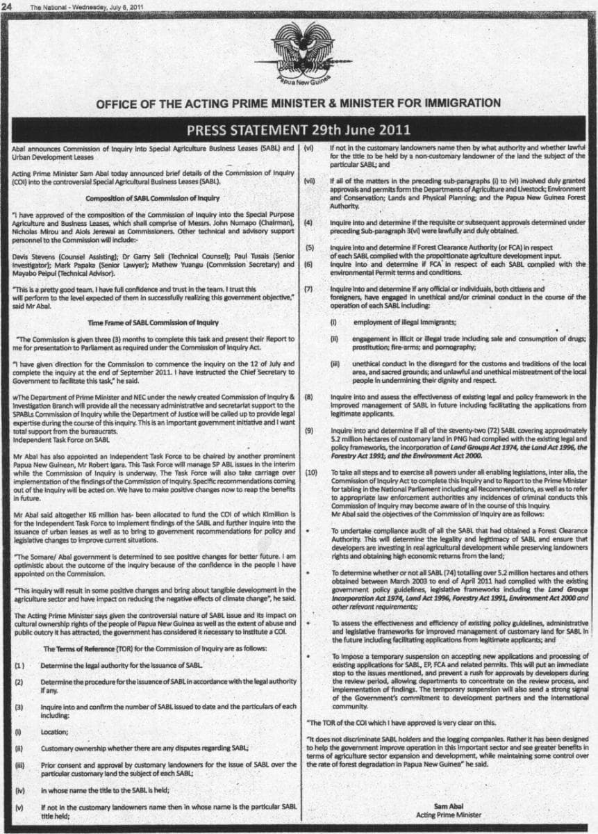 Confusion over SABL Commission of Inquiry continues