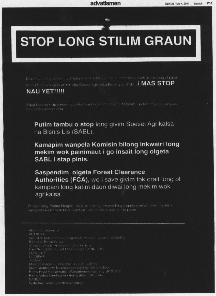 Government hit over land grab in Wantok adverts