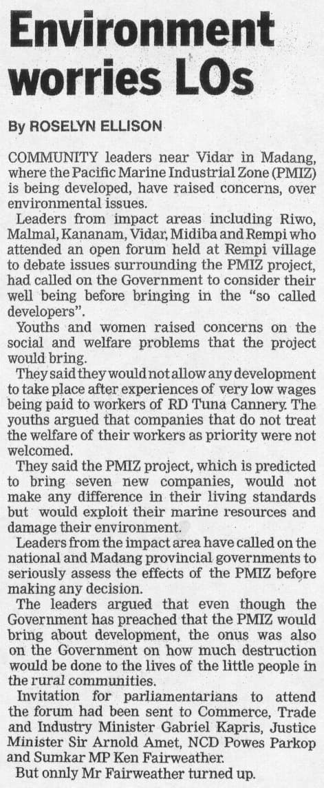 Environment worries PMIZ landowners