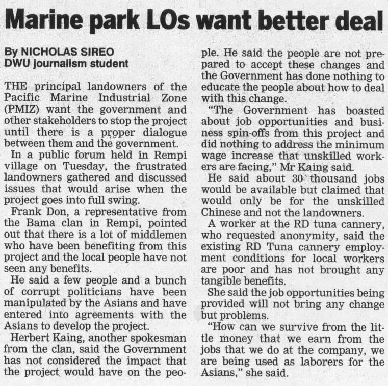 Marine Park landowners want better deal