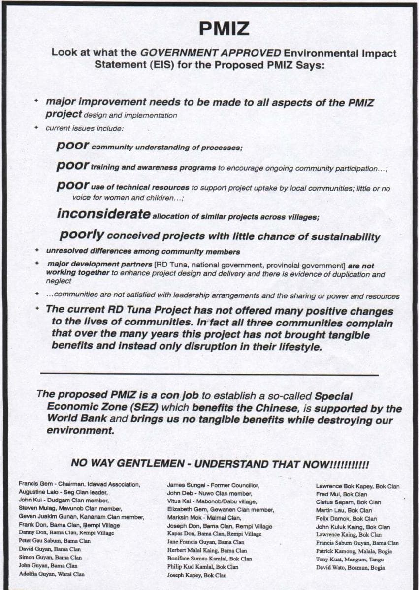 Landowners publicize their opposition to PMIZ