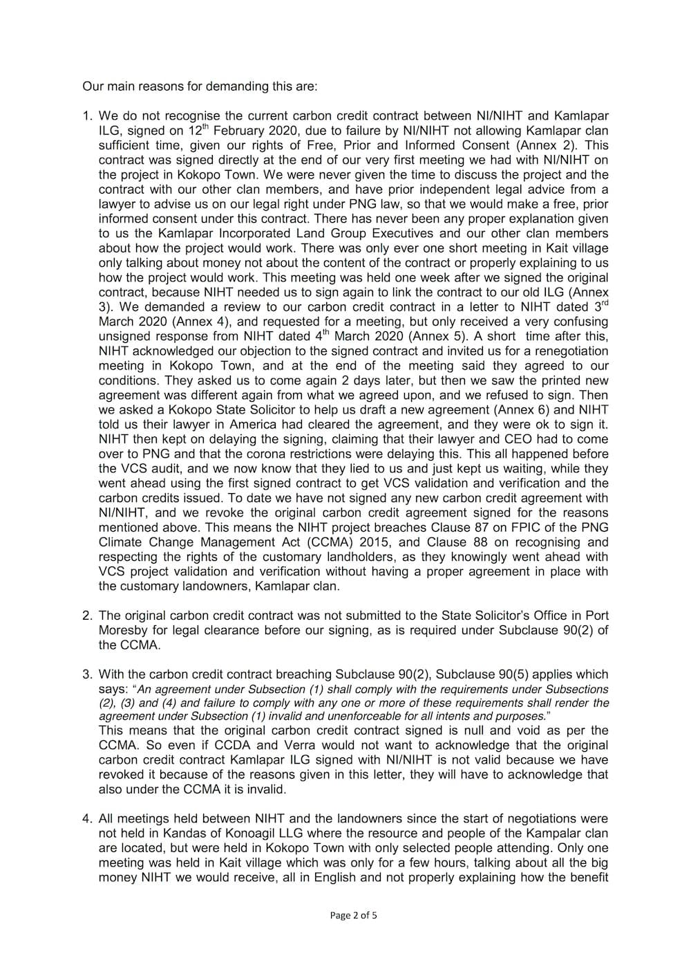 Carbon credit project 'illegal' say landowners