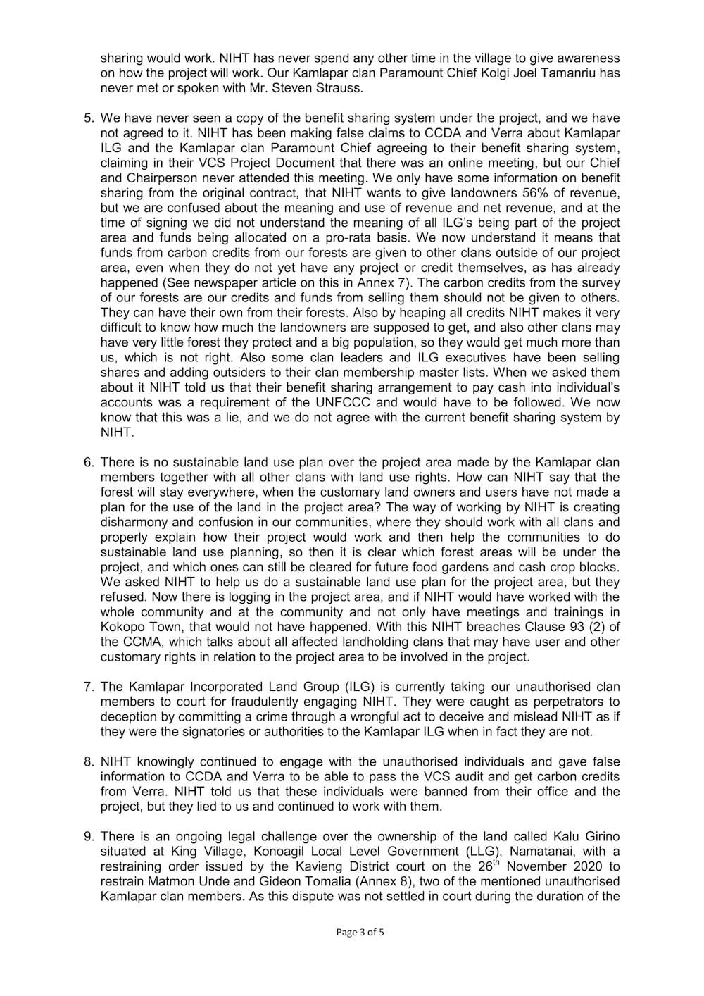 Carbon credit project 'illegal' say landowners