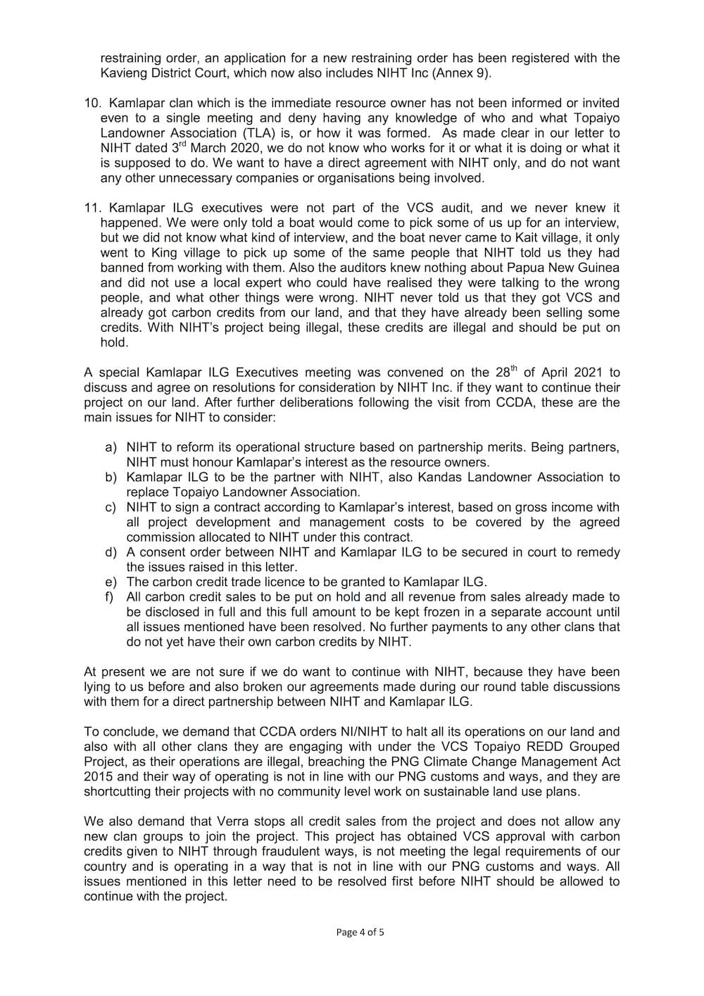 Carbon credit project 'illegal' say landowners