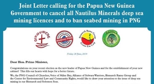 Churches lead call to stop experimental seabed mining