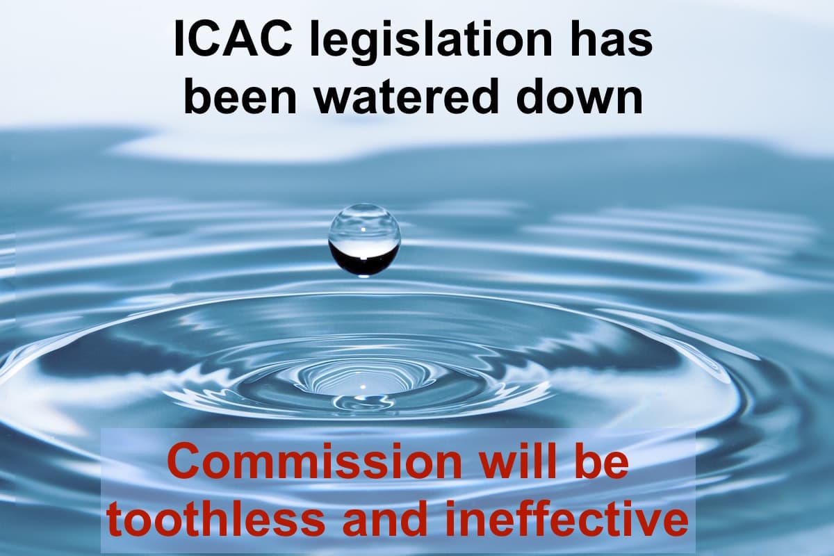 Government waters down ICAC bill