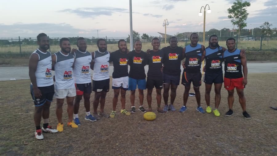 Winning Silverbacks rugby sevens team to promote ACT NOW! campaigns