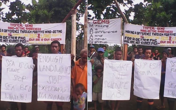 Karkar Island youth protest against seabed mining